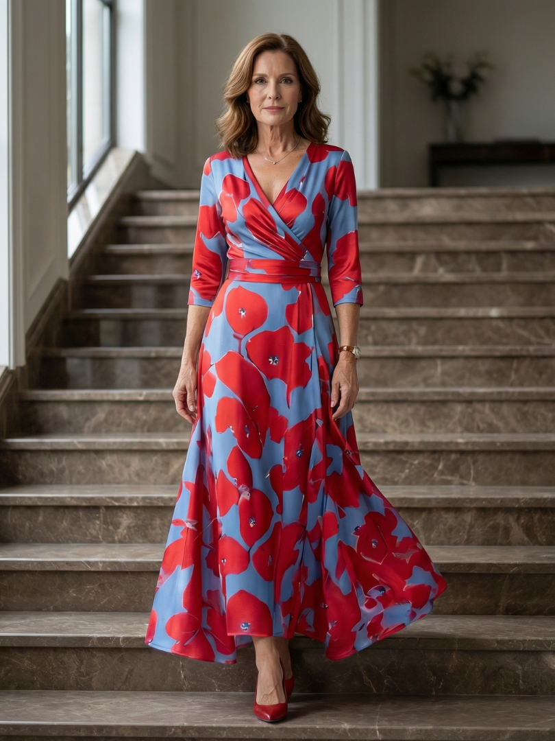 ANDREA | Vestido maxi con escote cruzado