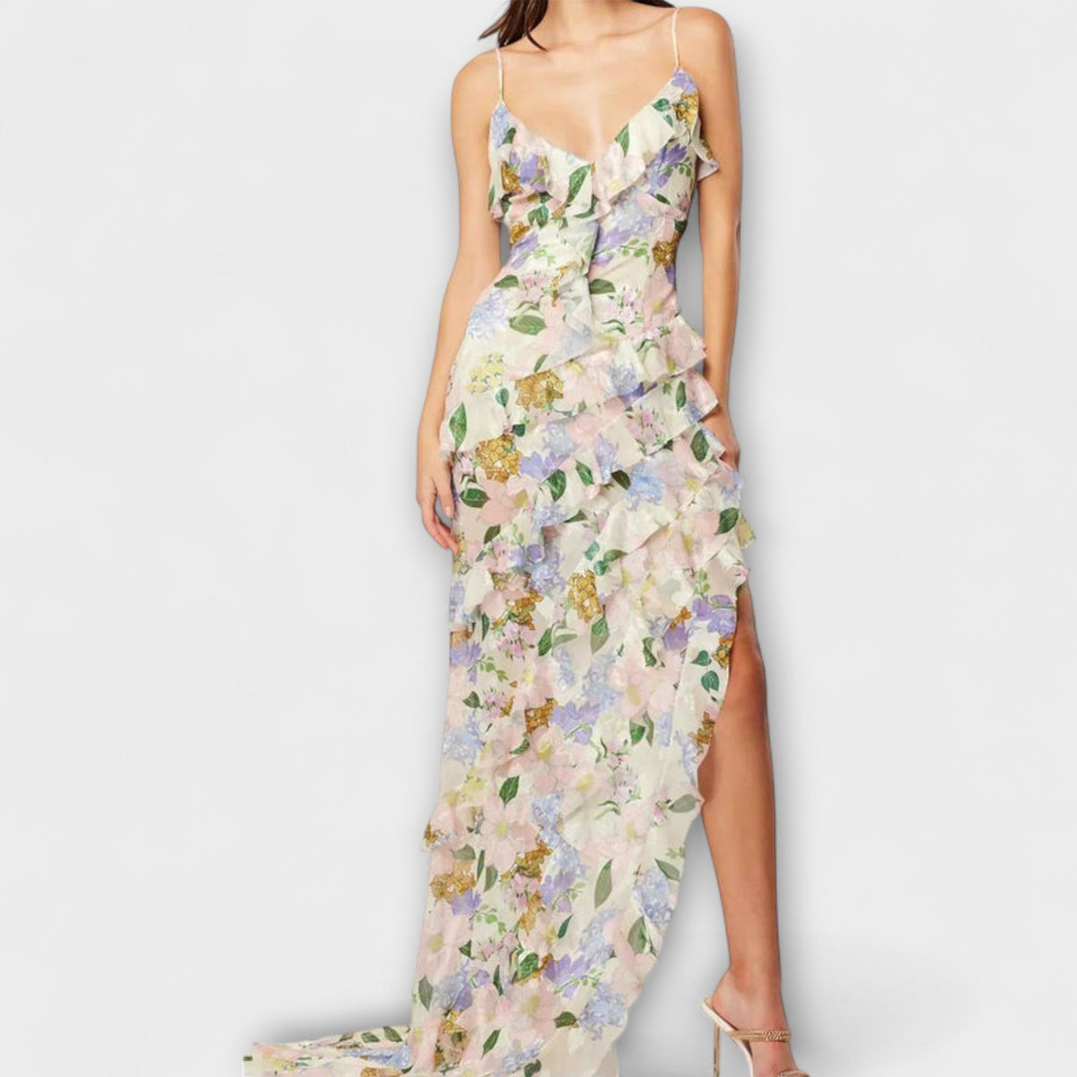 FERNANDA | Vestido con volantes estampado