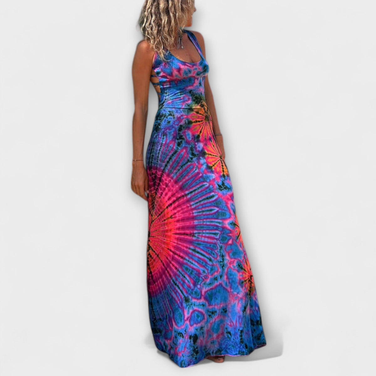 MARÍA JOSÉ | Vestido maxi tie-dye sin mangas