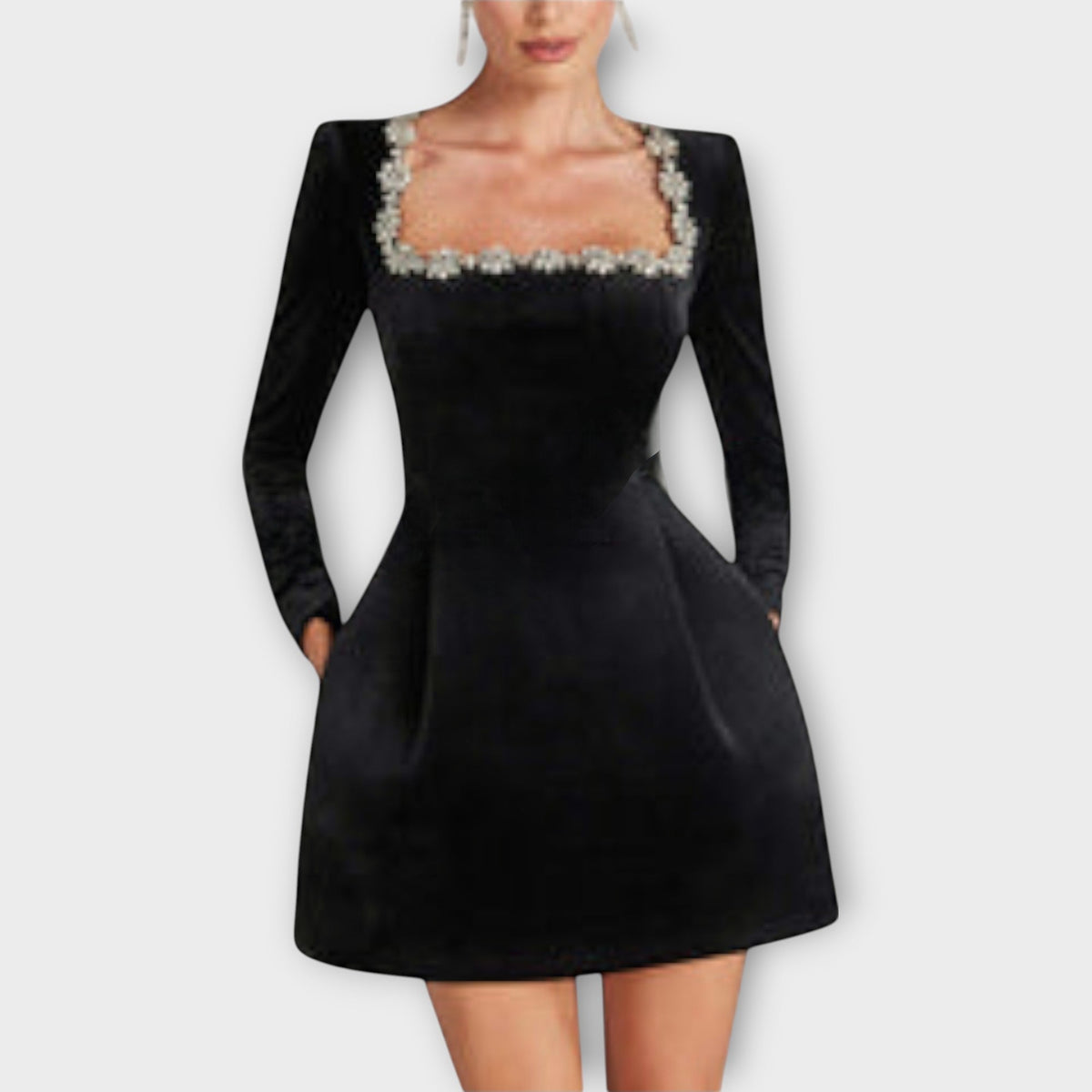 SOFÍA | Vestido mini con escote cuadrado
