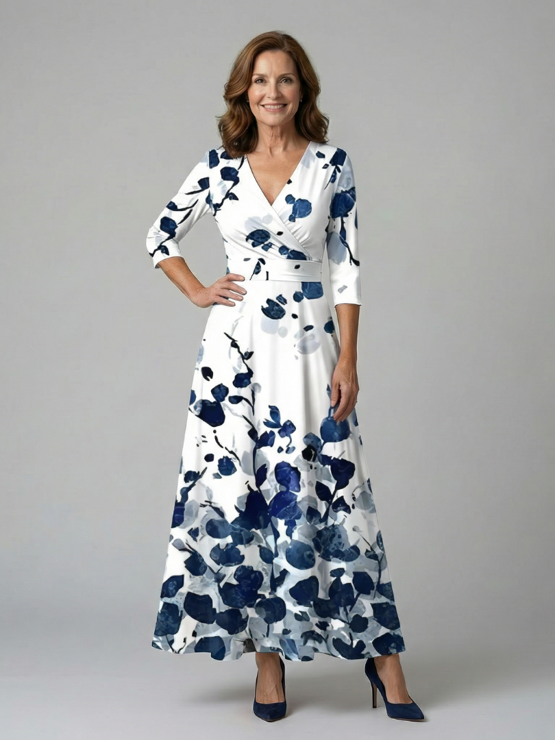ANDREA | Vestido maxi con escote cruzado