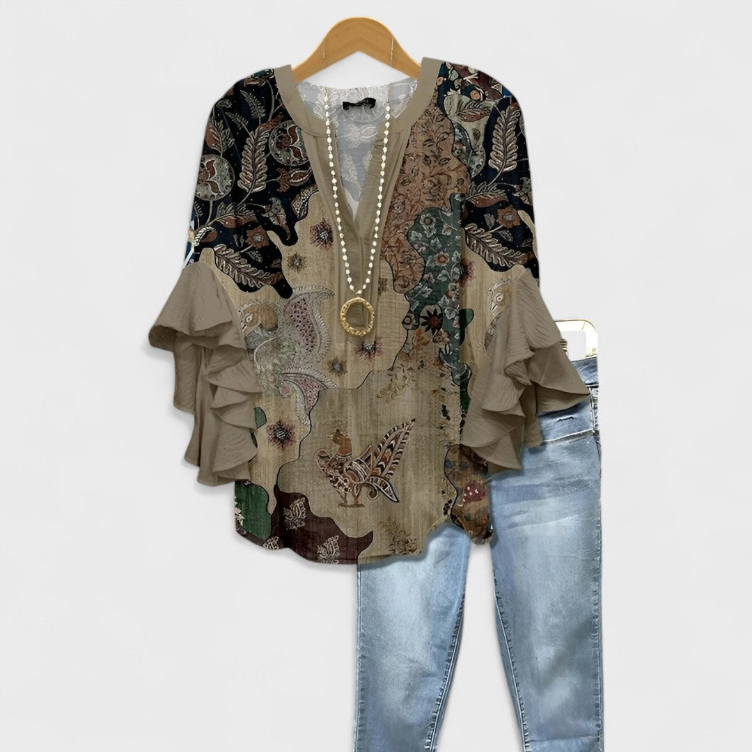 PAOLA | Blusa con escote en lazada