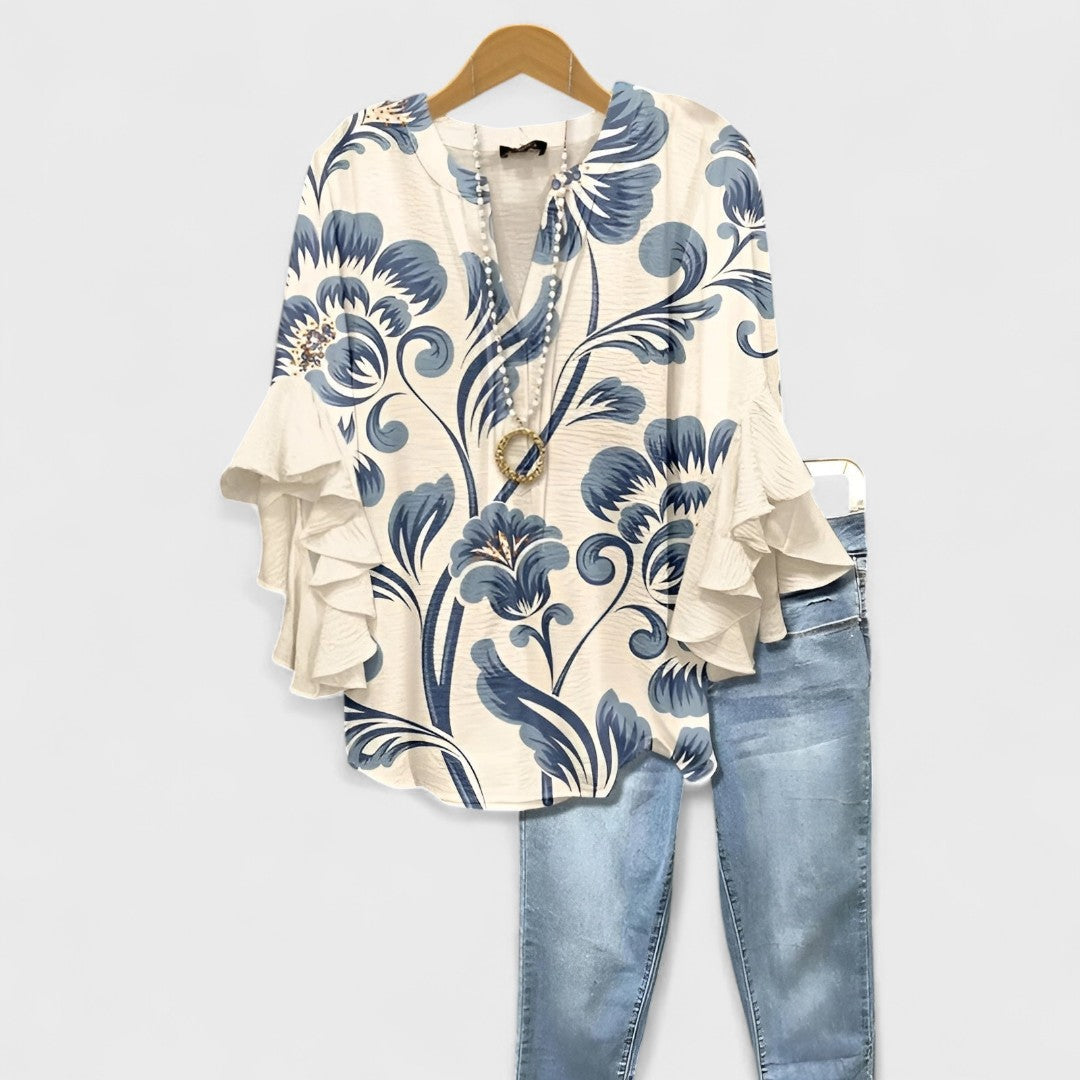 PAOLA | Blusa con escote en lazada