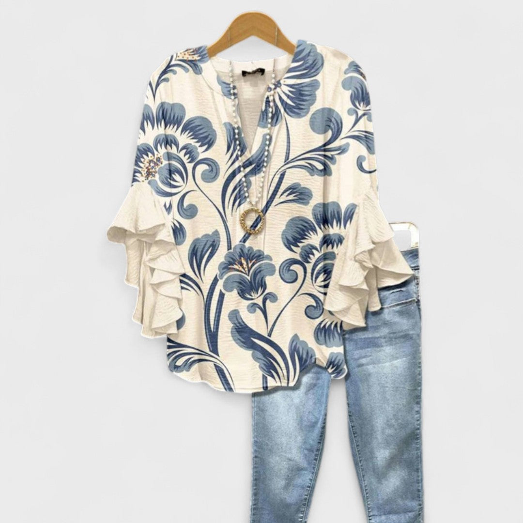 EMILIA | Blusa con volantes florales