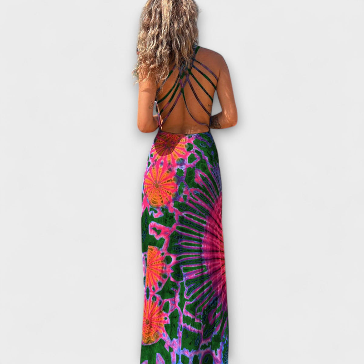 MARÍA JOSÉ | Vestido maxi tie-dye sin mangas