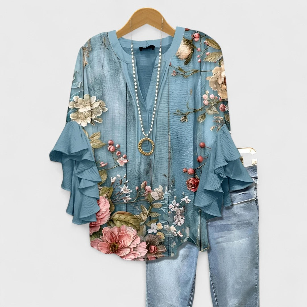PAOLA | Blusa con escote en lazada