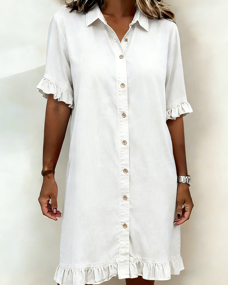 XIMENA | Vestido denim con volantes