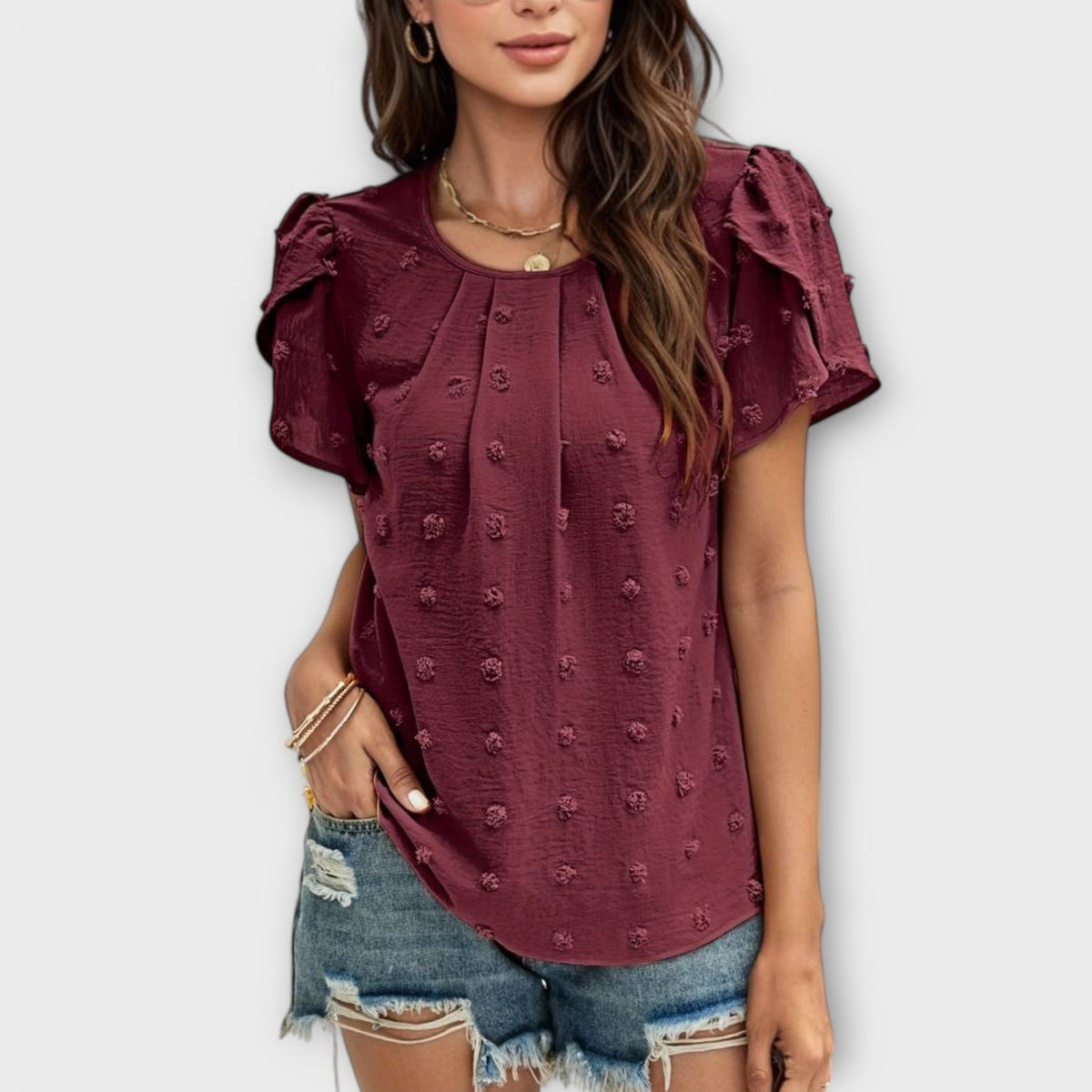 ROSA | Blusa con textura de lunares
