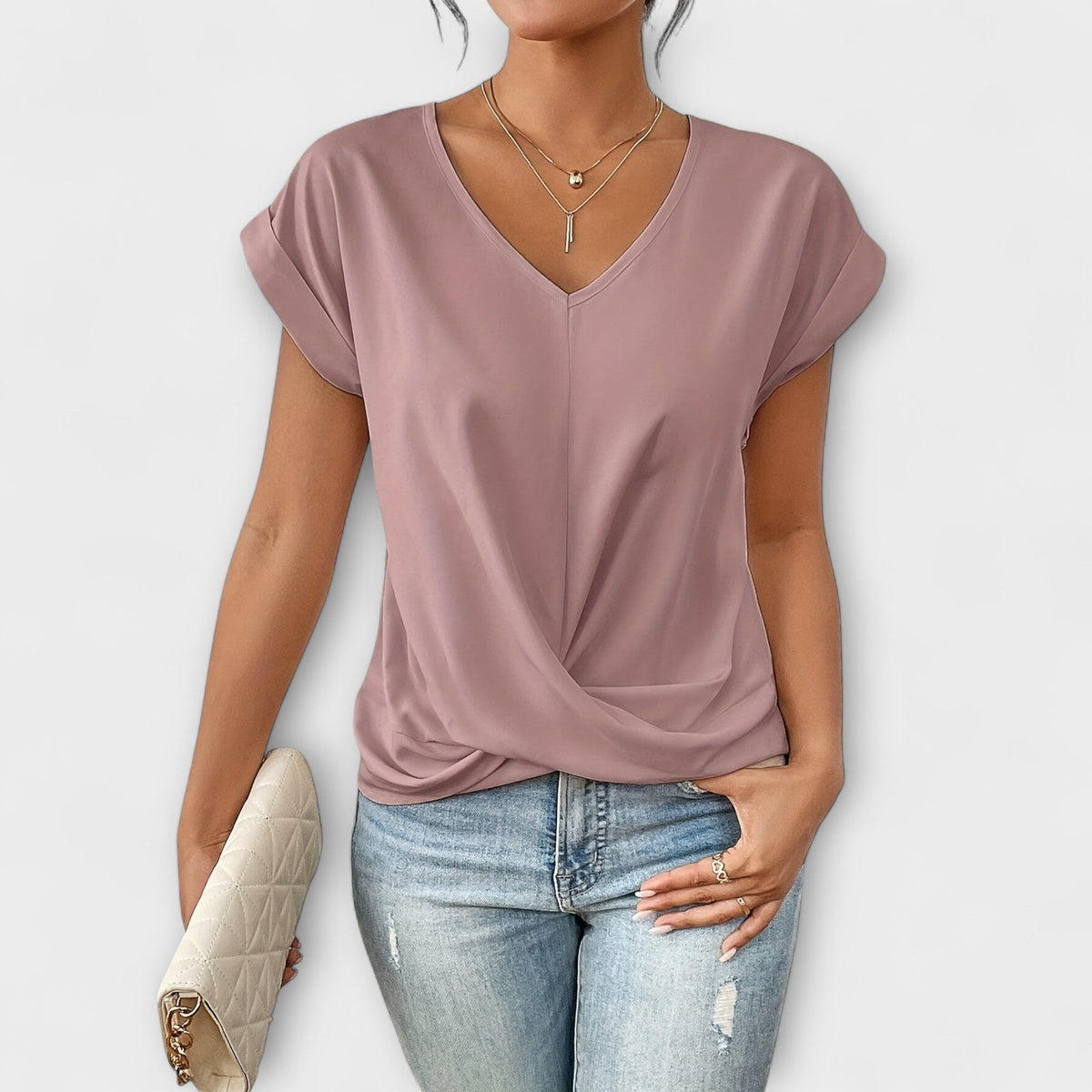 NATALIA | Top con escote en V y nudo