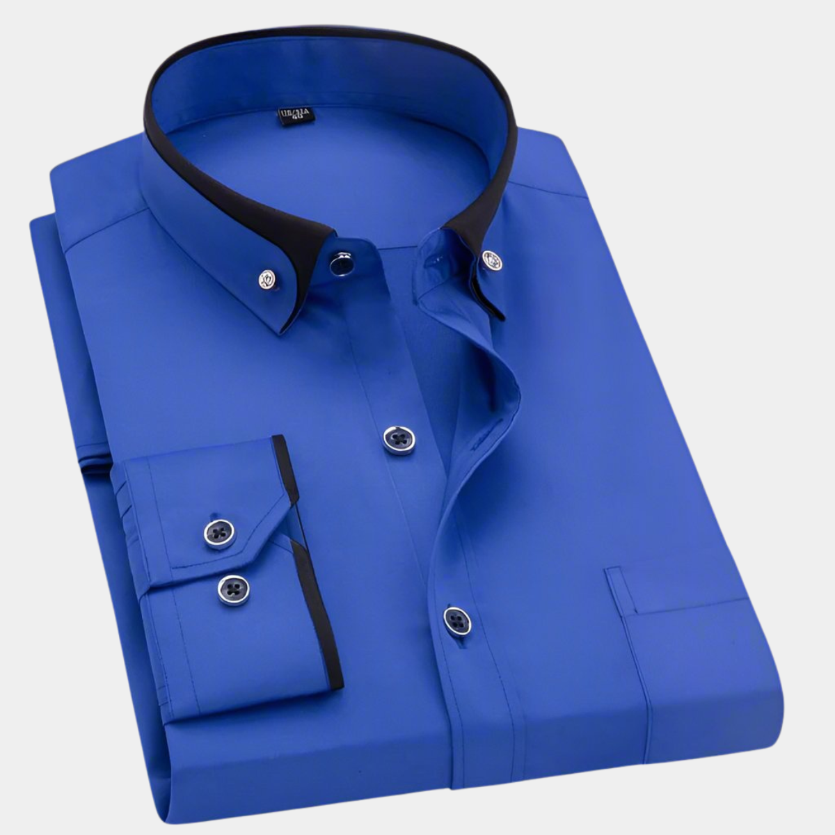 SEBASTIÁN | Camisa azul clara con cuello en contraste