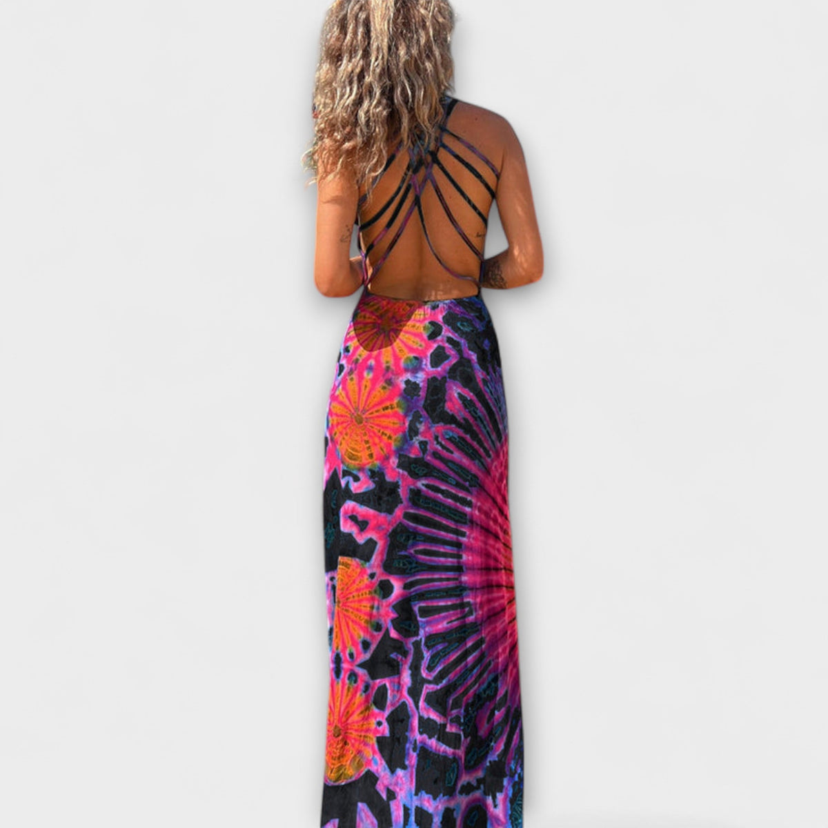 MARÍA JOSÉ | Vestido maxi tie-dye sin mangas