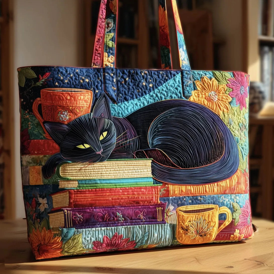 RAQUEL | Bolso artesanal con estampado de gato