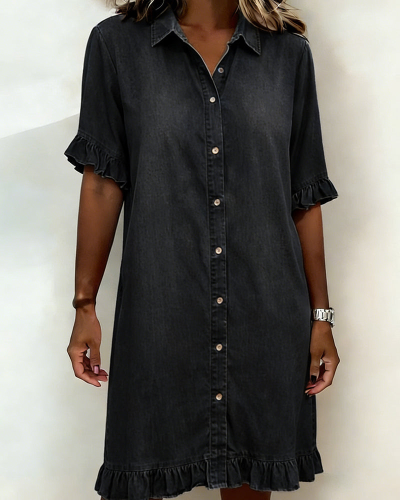 XIMENA | Vestido denim con volantes