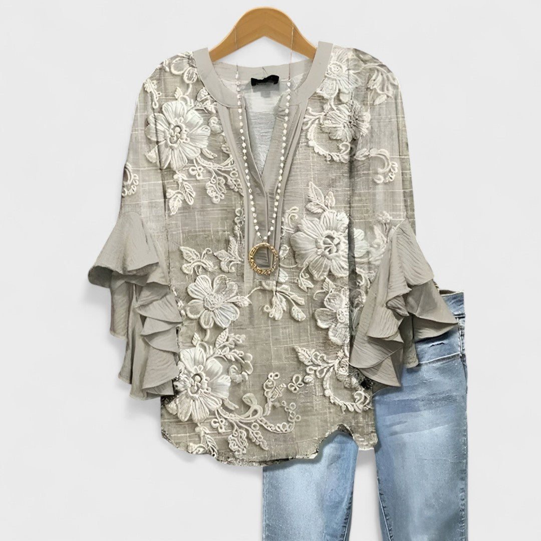 PAOLA | Blusa con escote en lazada