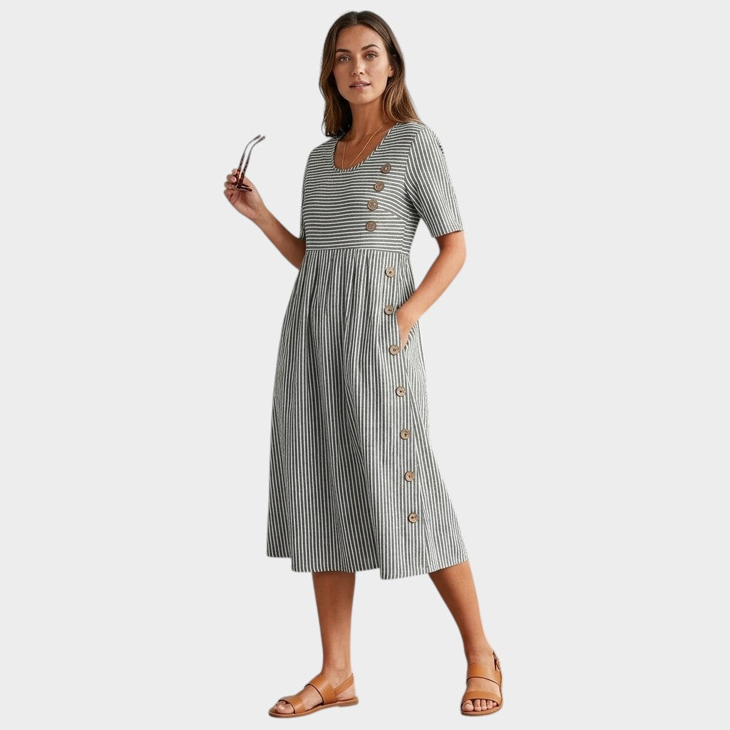 MARINA | Vestido midi a rayas