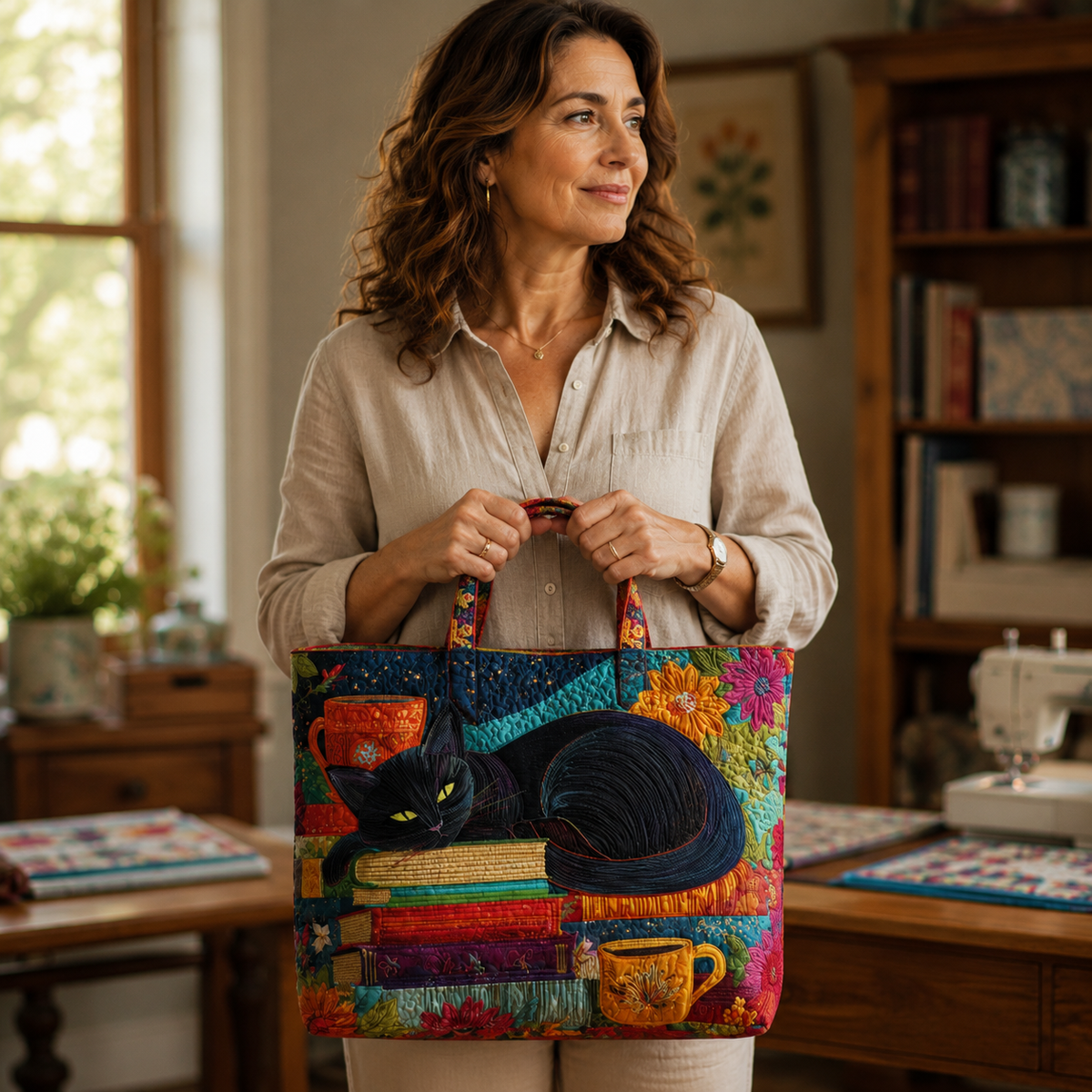 RAQUEL | Bolso artesanal con estampado de gato