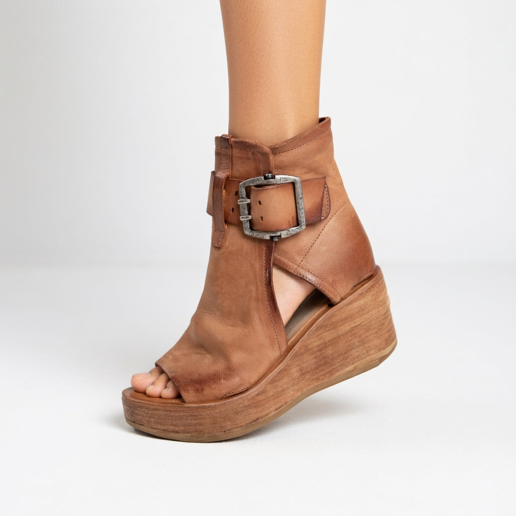 NATALIA | Botines con cuña y puntera abierta