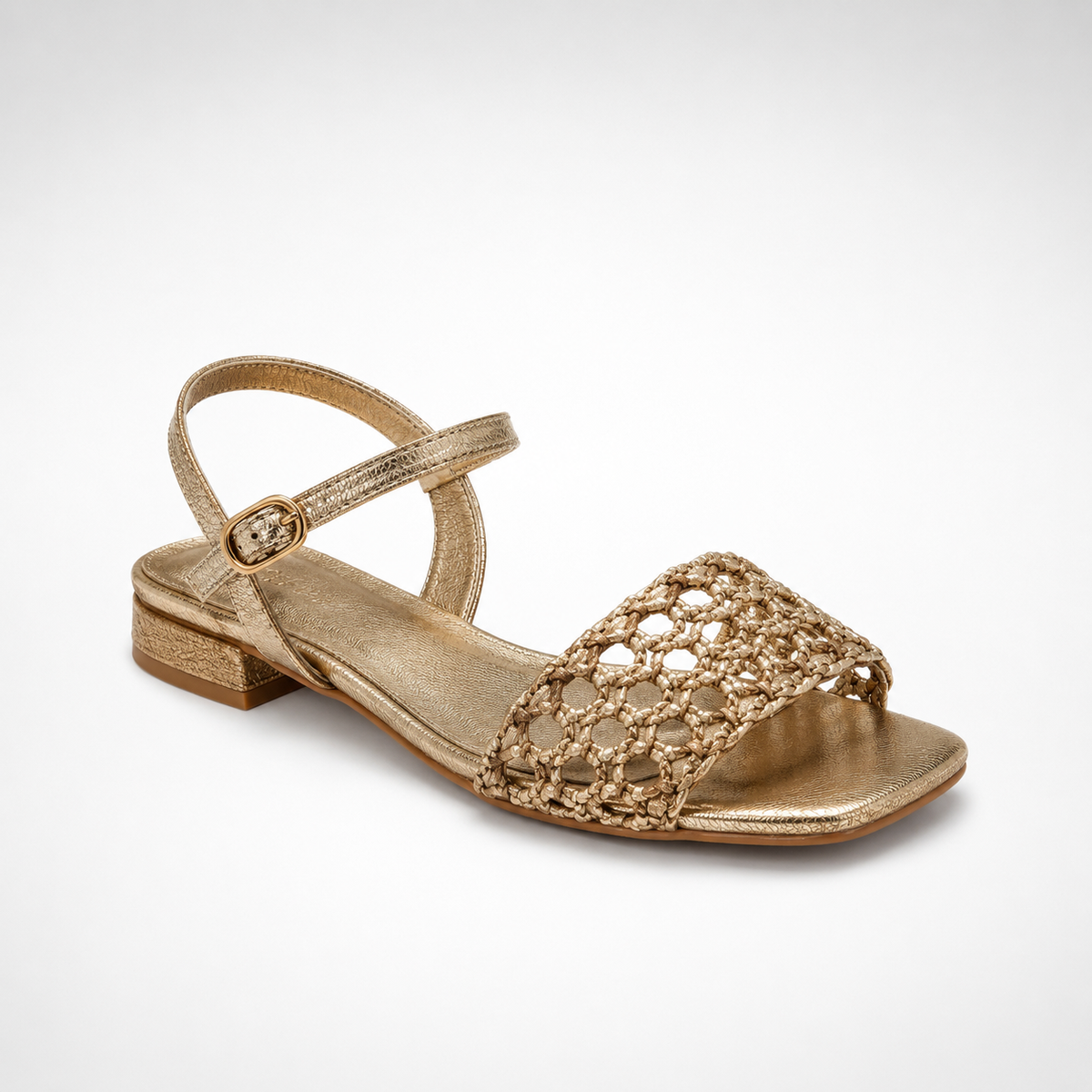 FERNANDA | Sandalias doradas caladas