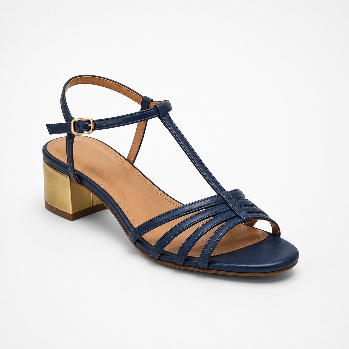 XIMENA | Sandalias doradas de tacón bajo