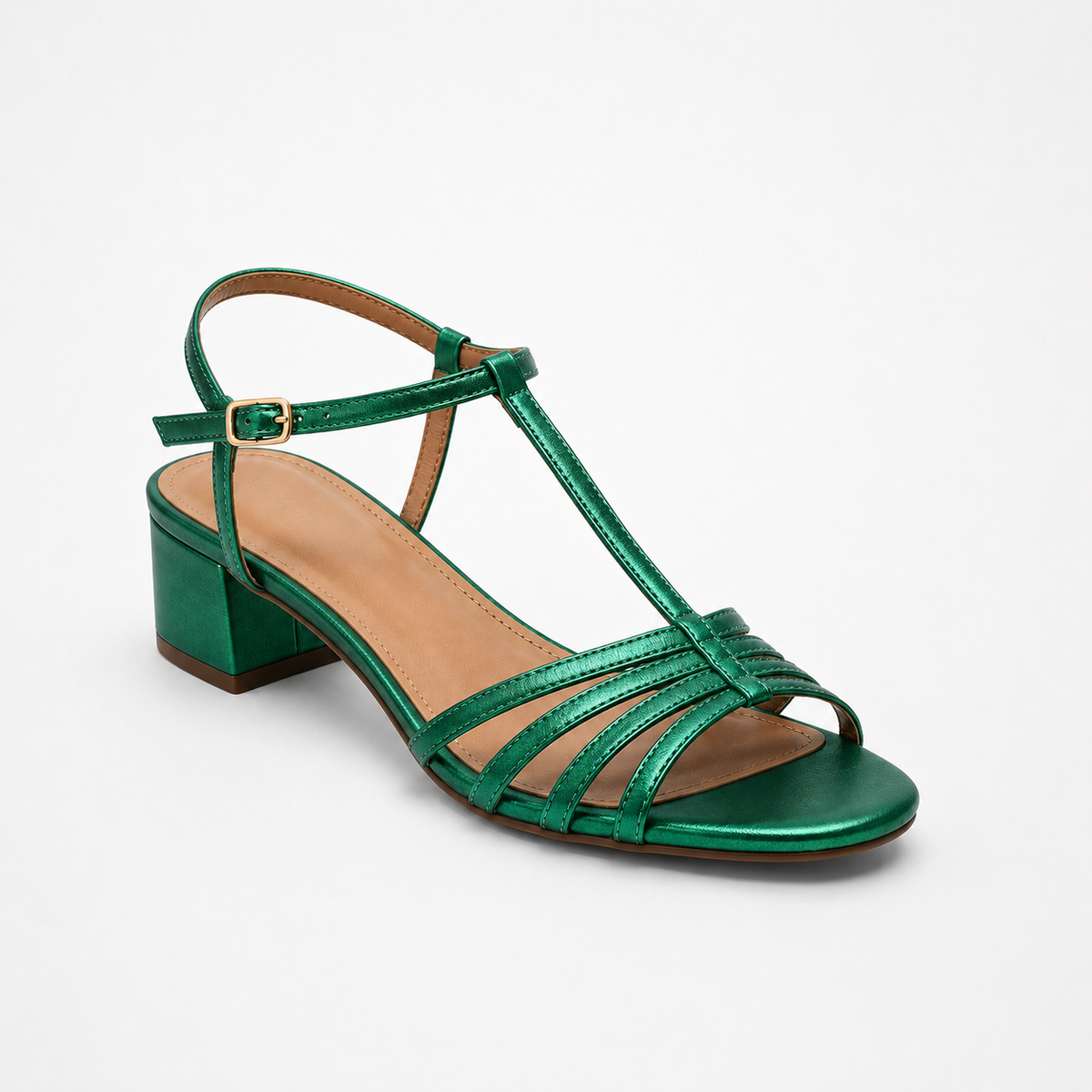 XIMENA | Sandalias doradas de tacón bajo