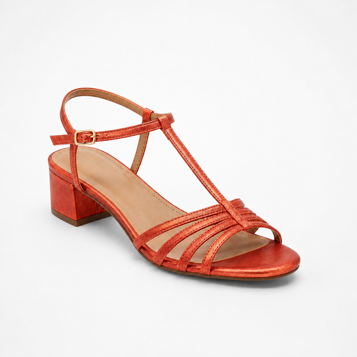 XIMENA | Sandalias doradas de tacón bajo