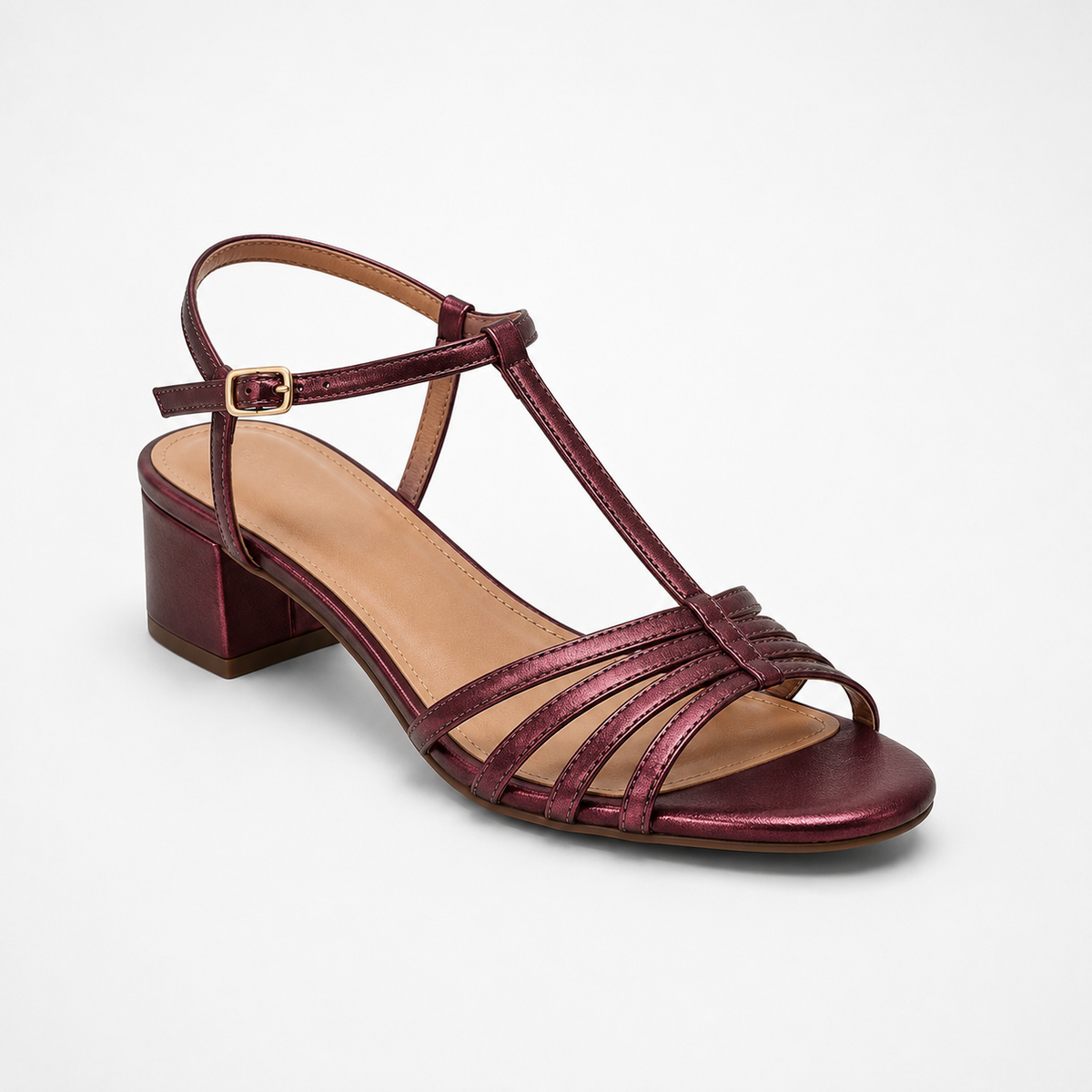 XIMENA | Sandalias doradas de tacón bajo