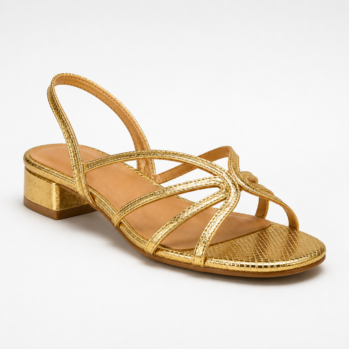 REGINA | Sandalias doradas de tiras finas