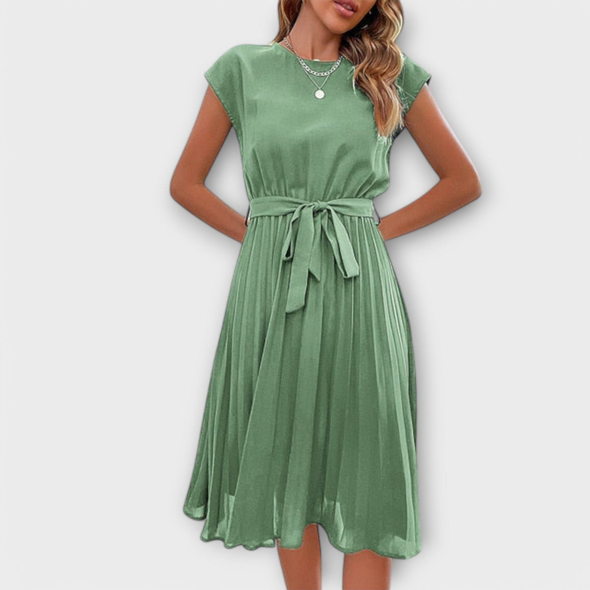 ANDREA | Vestido midi plisado
