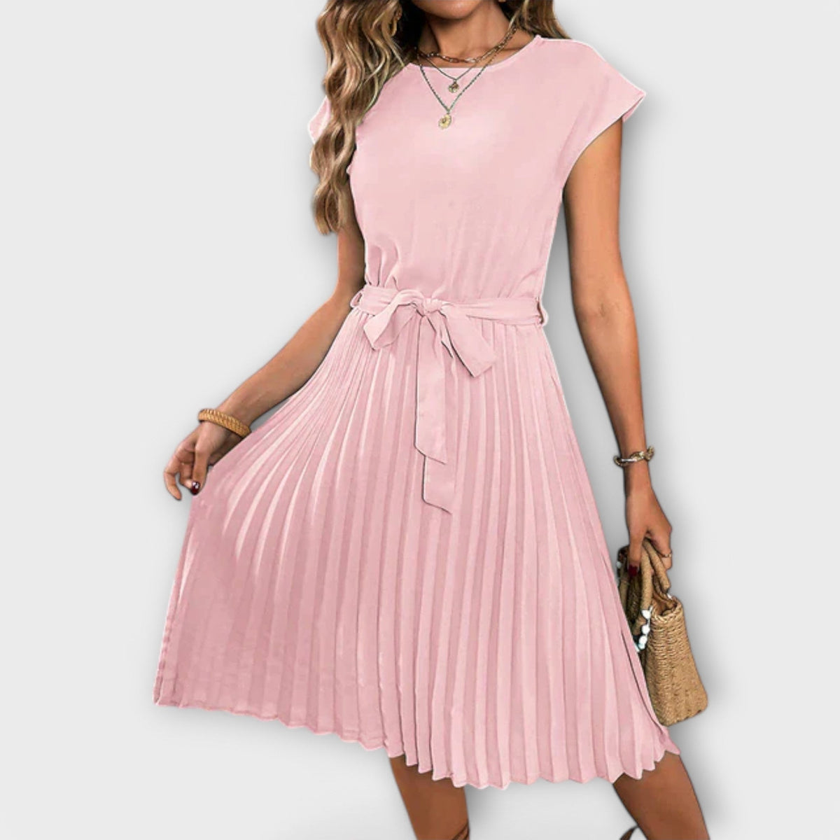 ANDREA | Vestido midi plisado