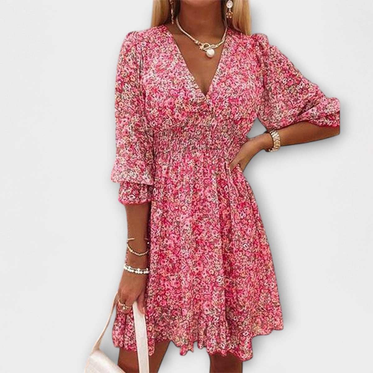 FERNANDA | Vestido floral con mangas abullonadas