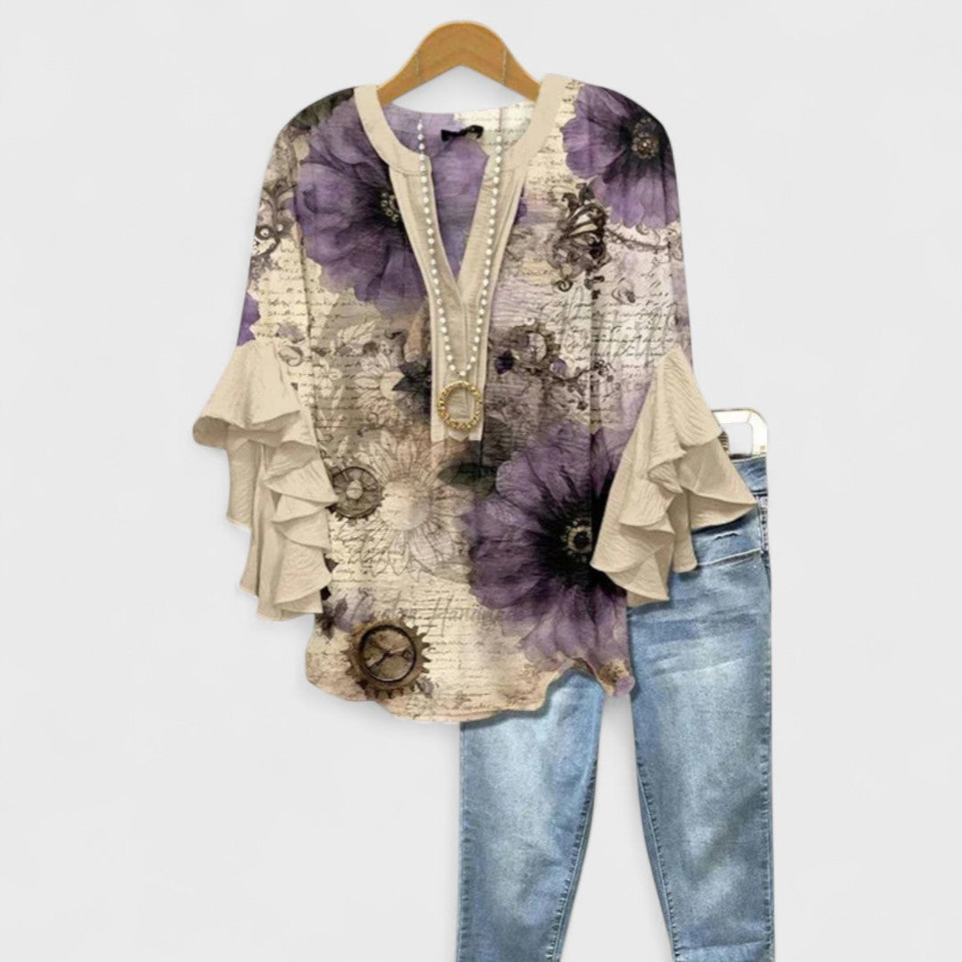 EMILIA | Blusa con volantes florales