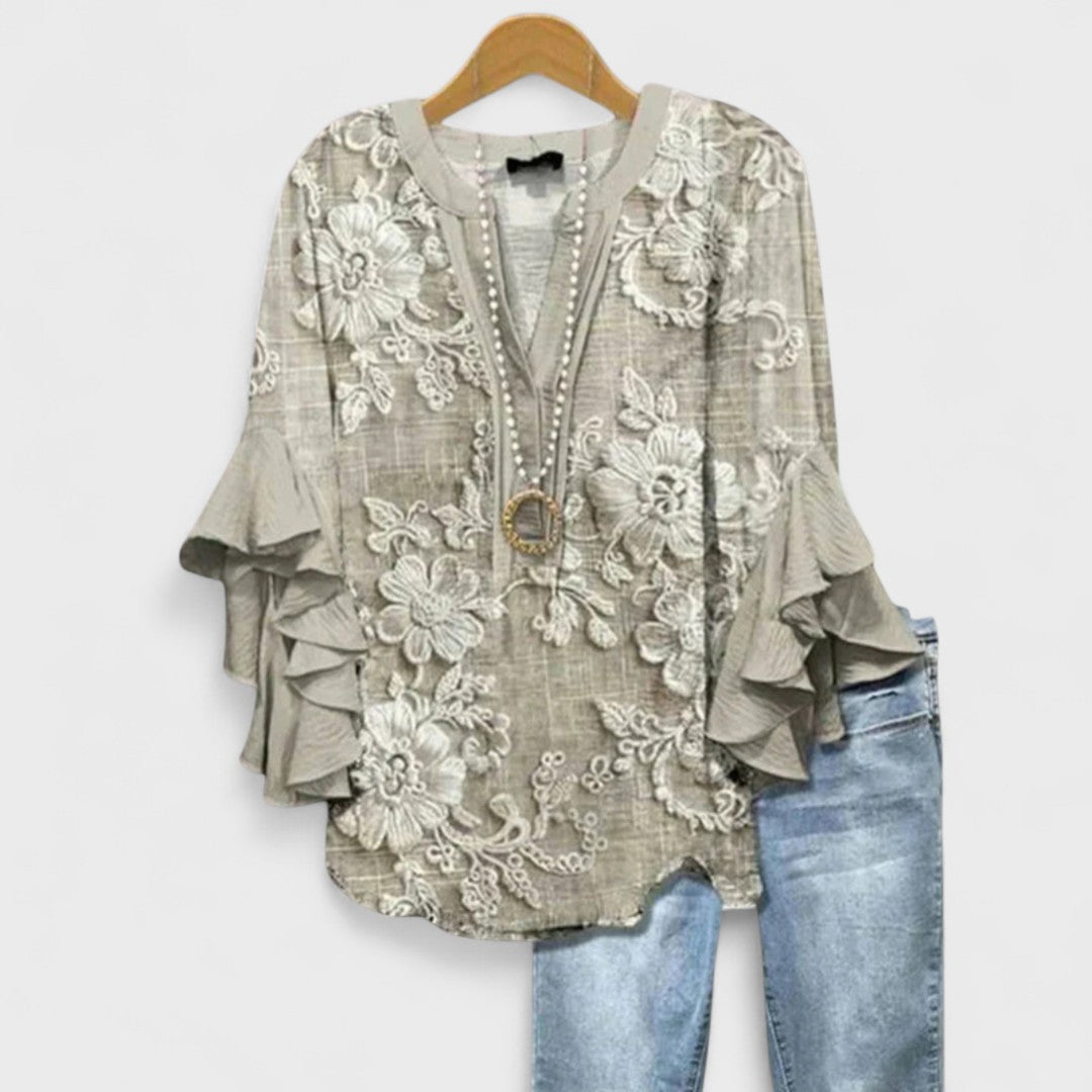EMILIA | Blusa con volantes florales