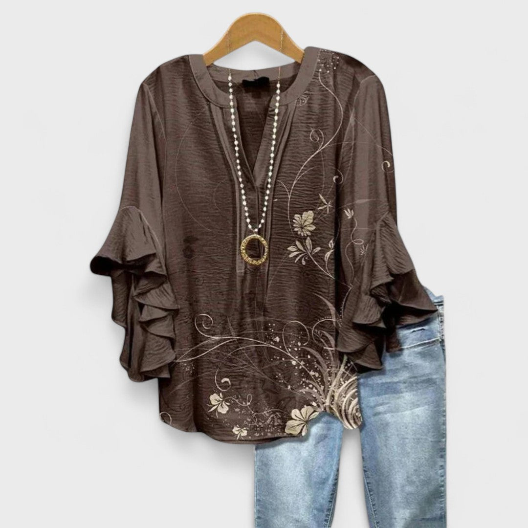 EMILIA | Blusa con volantes florales