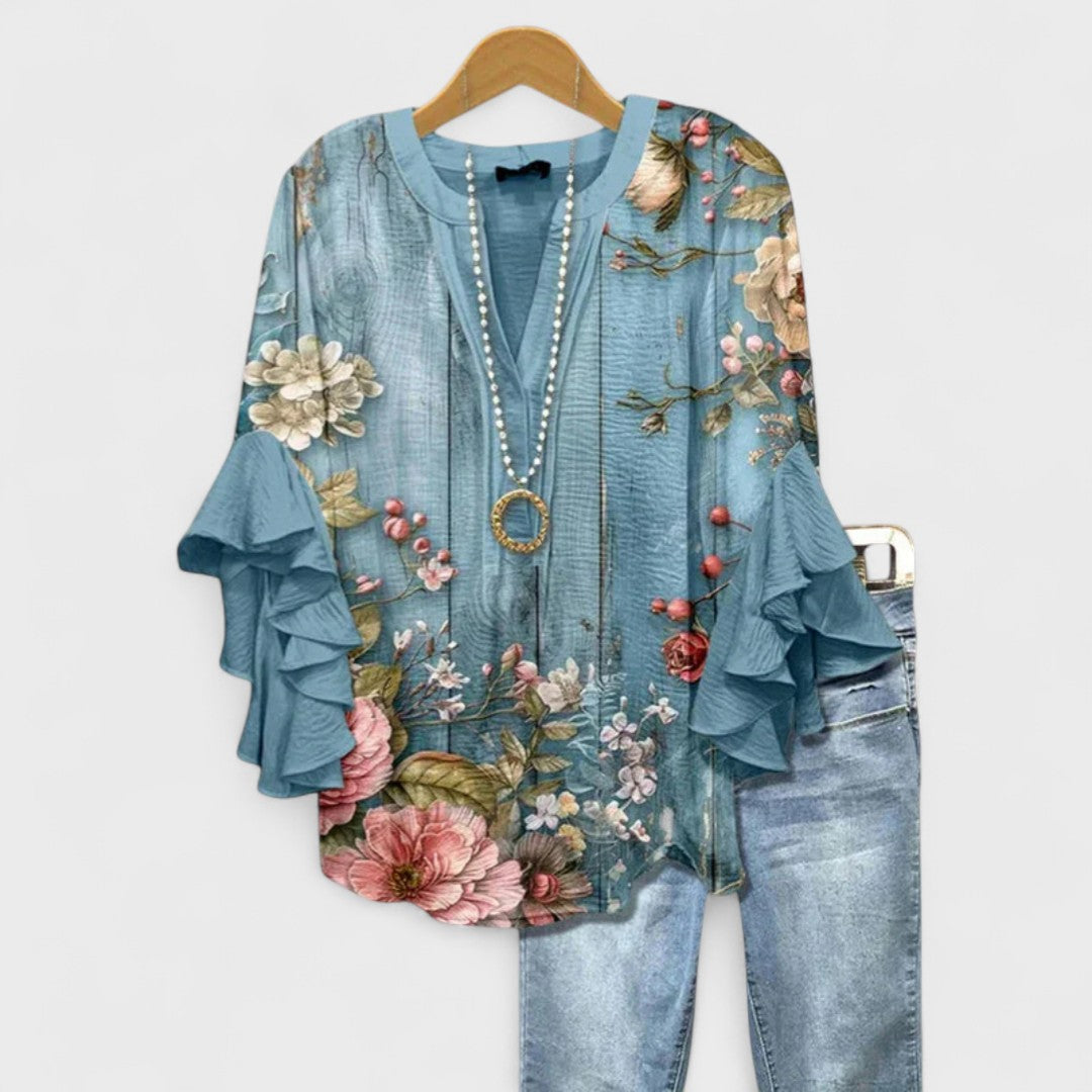 EMILIA | Blusa con volantes florales