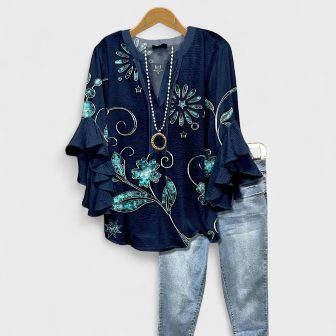 EMILIA | Blusa con volantes florales