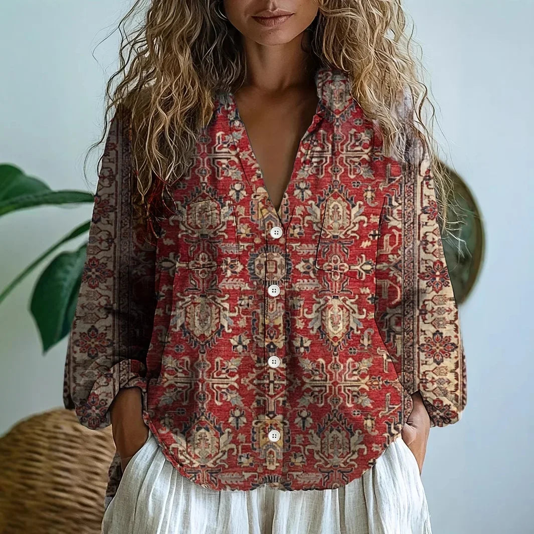 MARÍA JOSÉ | Blusa con estampado natural