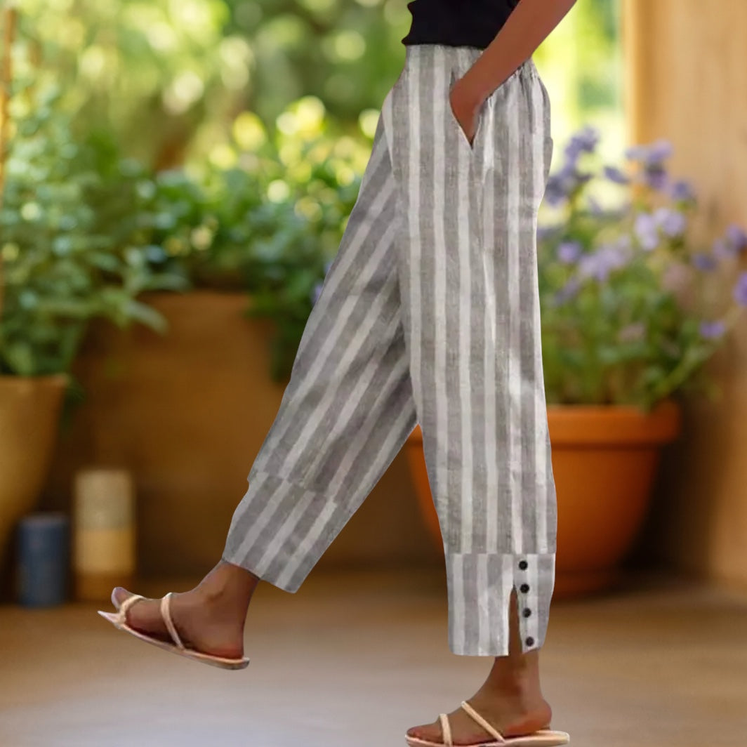 ISABELLA | Pantalón de pierna ancha a rayas
