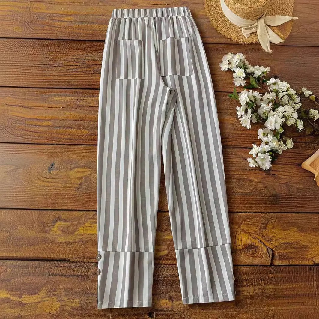 ISABELLA | Pantalón de pierna ancha a rayas