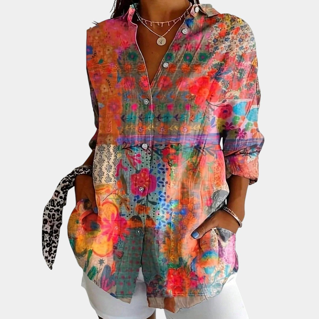 VALENTINA | Blusa con estampado vibrante
