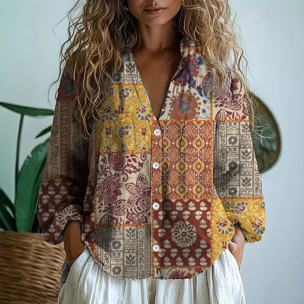 MARÍA JOSÉ | Blusa con estampado natural