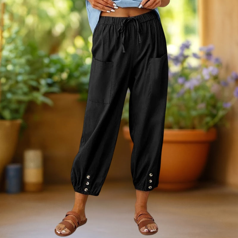 PAOLA | Pantalón harem corto con cordón