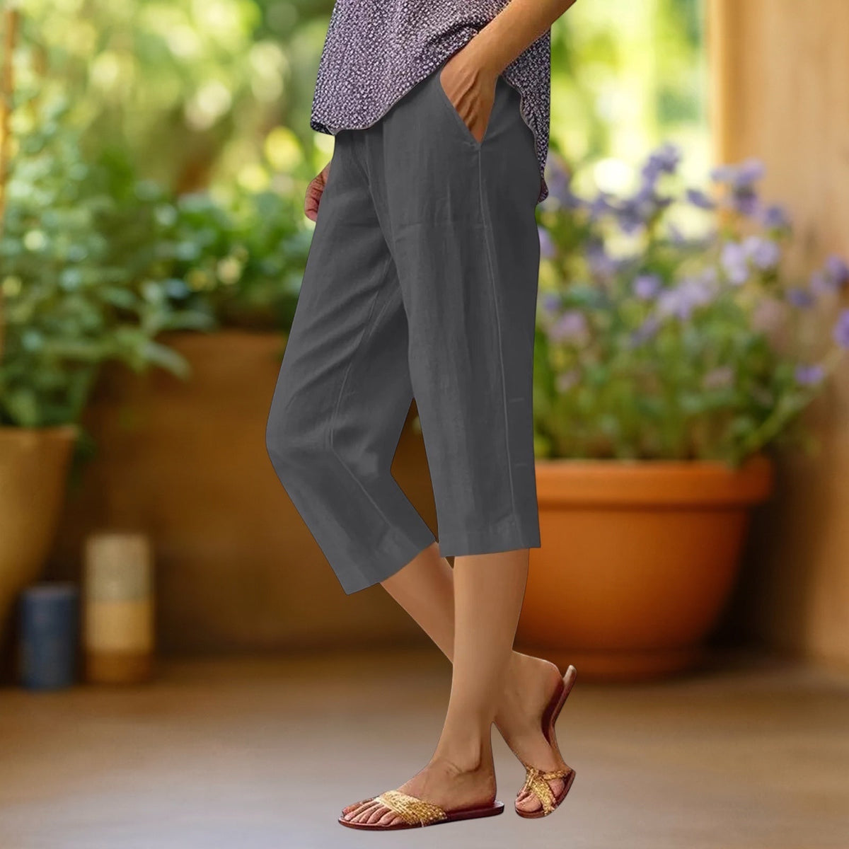 REGINA | Pantalón de cinco cuartos holgado