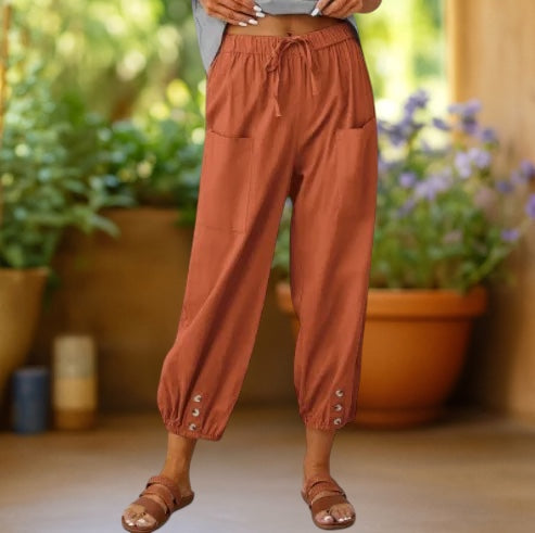 PAOLA | Pantalón harem corto con cordón