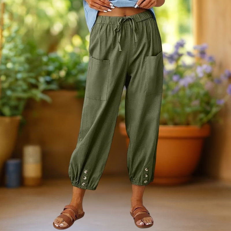 PAOLA | Pantalón harem corto con cordón