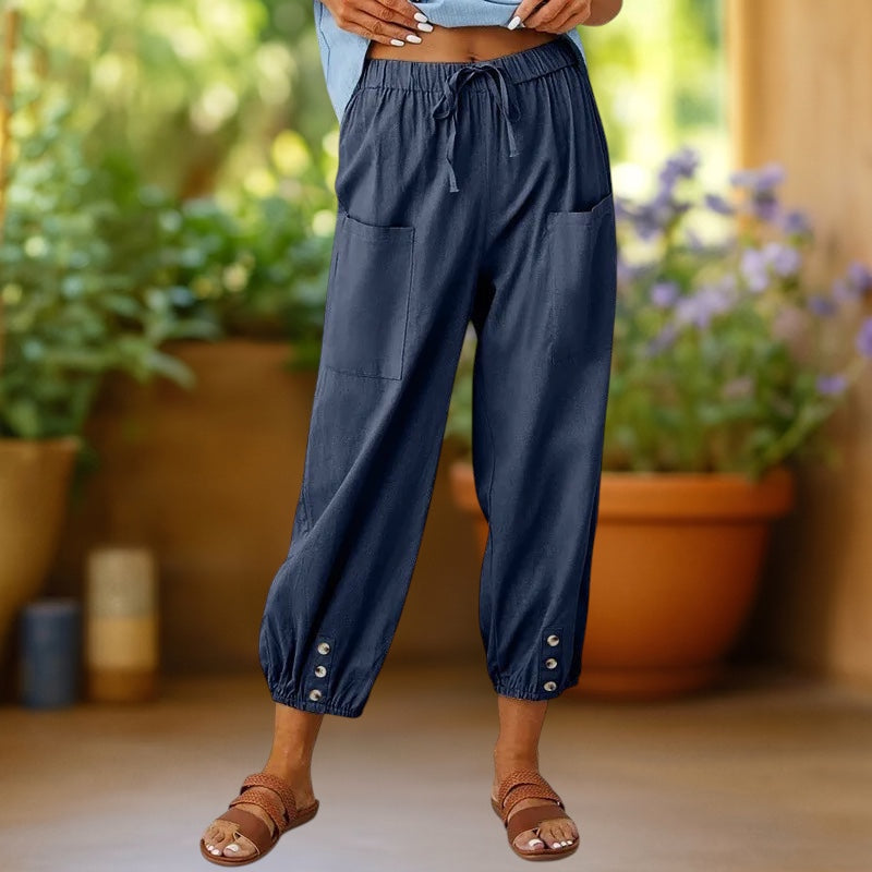PAOLA | Pantalón harem corto con cordón