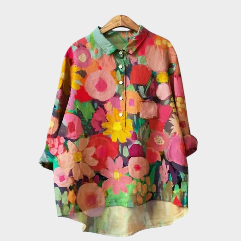 PAOLA | Blusa con ribete de encaje