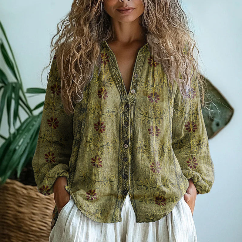 MARÍA JOSÉ | Blusa con estampado natural