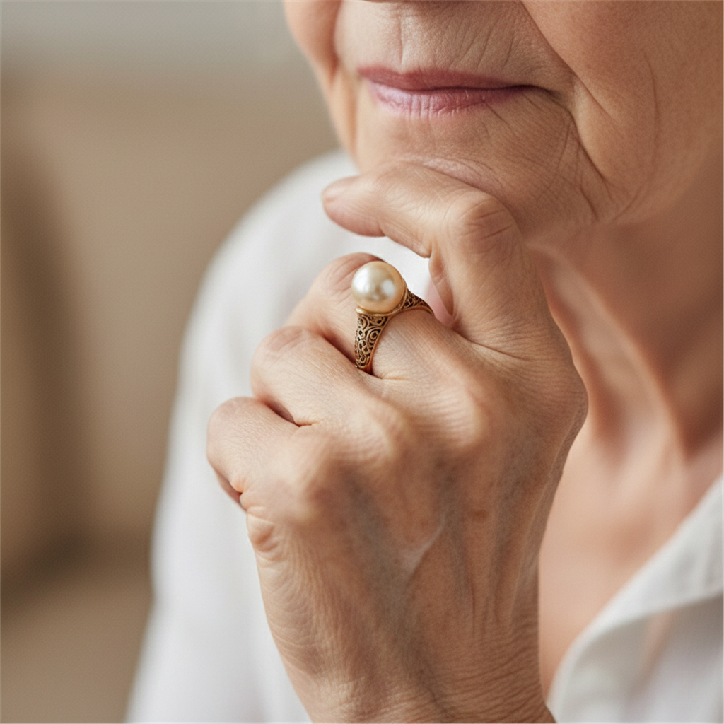 MARÍA JOSÉ JOSÉ | Anillo dorado con perla
