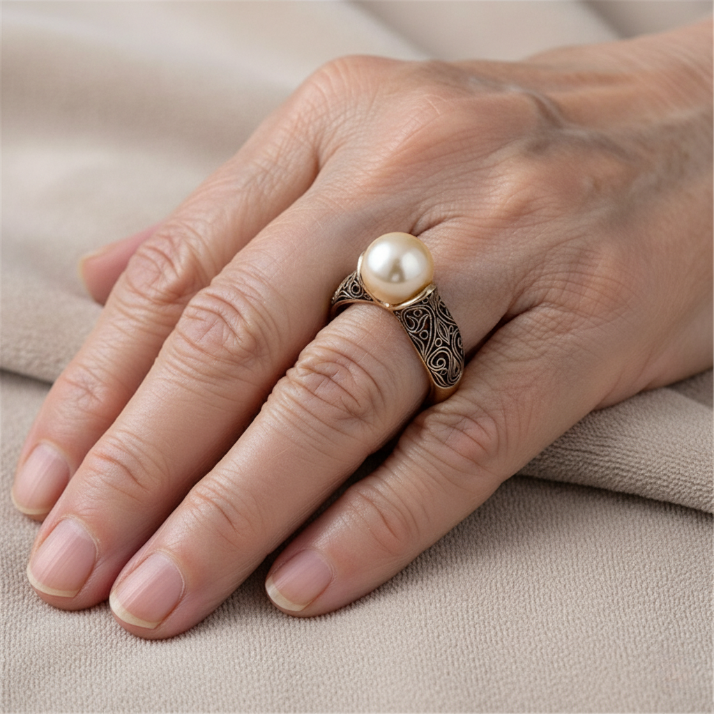 MARÍA JOSÉ JOSÉ | Anillo dorado con perla