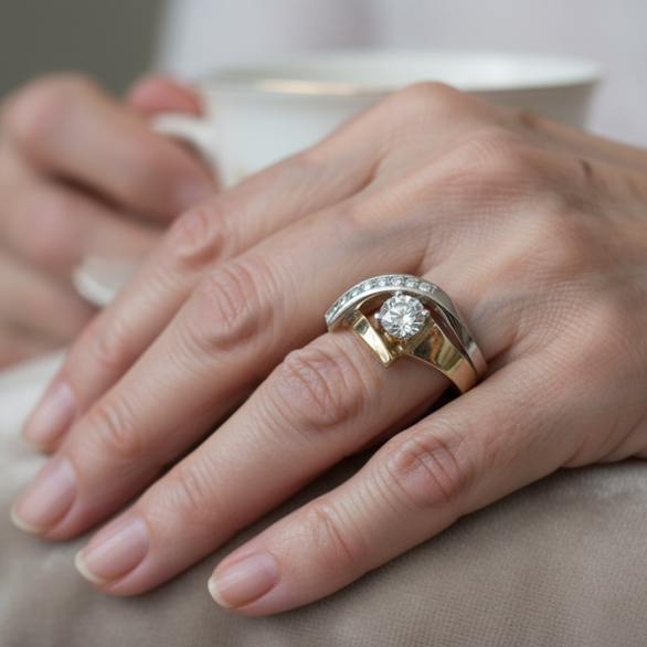 MARÍA JOSÉ JOSÉ | Anillo irregular con zircón